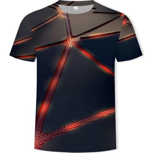 Geometry Hot Sale 2021 Summer Fashion Casual Sports T-shirt Breathable Cute Summer 3D Soft Short Sleeve Large Size