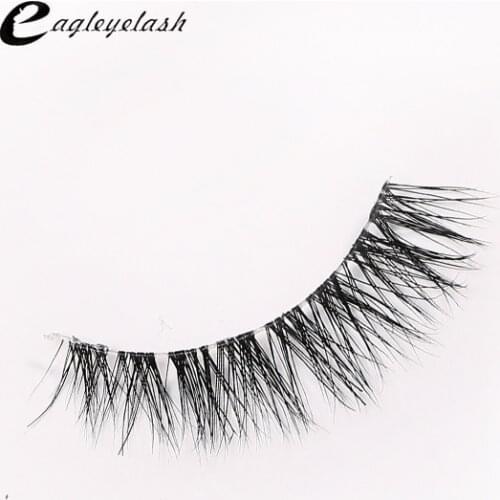 Top sale 3D Mink Lashes Natural soft Full Strip fake Lashes Transparent terrier Short Mink Lashes Style False Eyelashes NL-11