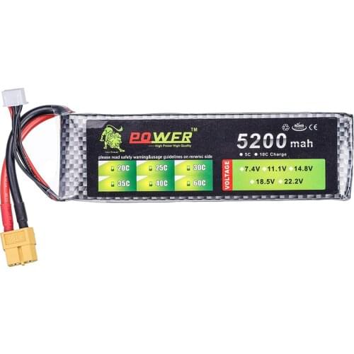 Lion Power 11.1v 5200mah 35C Lipo Battery For RC Drones Helicopter Boats Airplanes Car 5200mah 3s 11.1V Lithium battery 1pcs