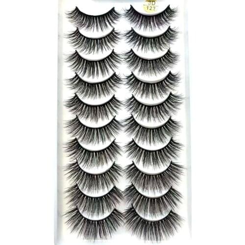 QUXINHAO 10 Pairs 3D Fake Eyelashes Natural Long Thick Daily Makeup Thick Cross Eyelashes Eye Lashes extension