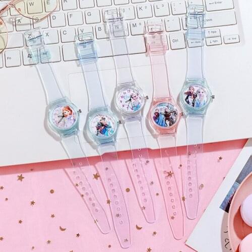 New Disney Frozen Sofia Princess Pattern Children Watch Toys Fashion Cartoon Quartz Wristwatch for Girls Kids Toy Birthday Gift