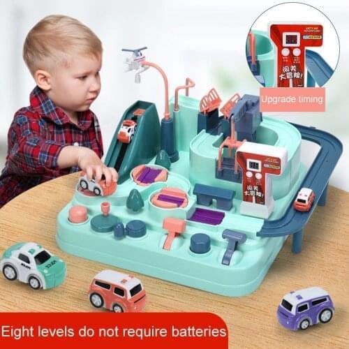 NEW Adventure Toy Car Adventure Rush Through Customs Game Kids Track Railway Car Combination Inertia Train Control Toy for Child