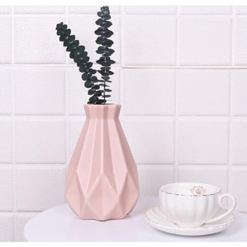 Origami Vases Imitation Ceramic Flower Vase Basket Tabletop Plants Home Decoration Bonsai Decor Flower Arrangement Container