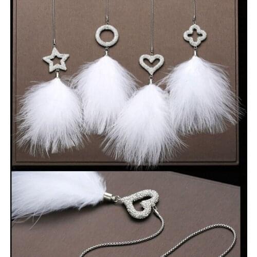 Feather Car Hanging Ornament Rhinestone Pendants Suitable for Automotive Mirror Door Window Decorations