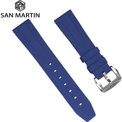 San Martin Rubber Strap Watch Parts 20mm 22mm Waterproof High Quality Wrist Strap Watch Band