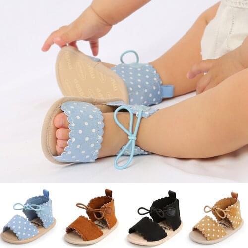 Toddler Baby Girls Bow Polka Dot Sandals Shoes Princess Summer Beach Shoes Infant Baby Girl Shoes+Headband 2PCS Set