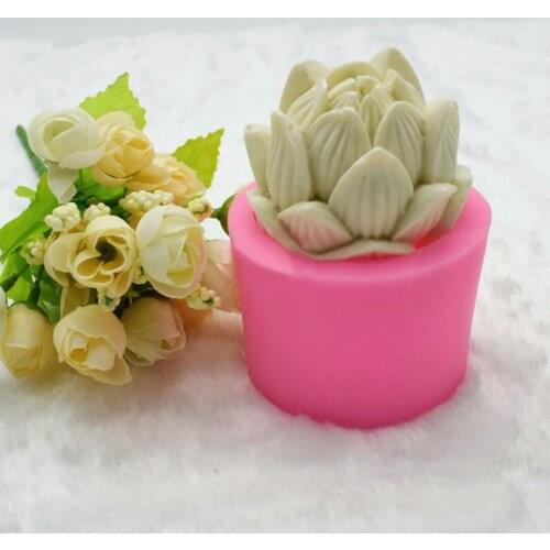 DIY Pink Lotus Flower Silicone Soap Candle Candy Mold Mould Resin Handmade Craft