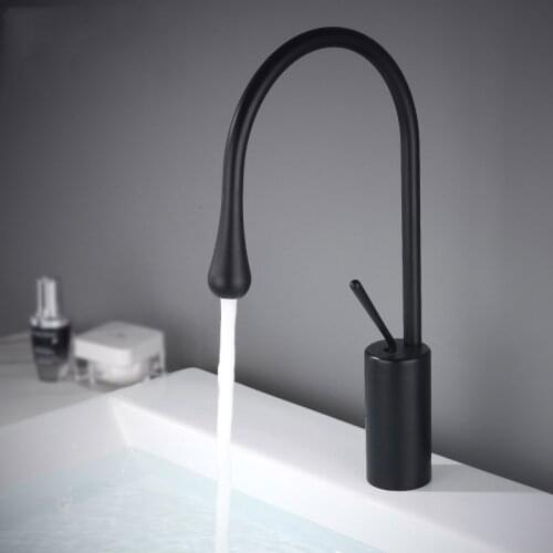 Basin Faucets Black Bathroom Faucet Waterfall faucets Single Hole Cold and Hot Water Tap Basin Faucet Mixer Taps Modern