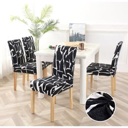 Modern Dining Chair Cover Elastic Printed Pastoral Chair Covers Slipcovers Removable for Kitchen Wedding Home Decor 1/2/4/6pcs