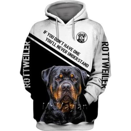 Personality Fashion Animal Rottweiler 3D Print Graphic Hoodie Men/Women Streetwear Oversized 5XL Sweatshirt Harajuku Tops QW-07