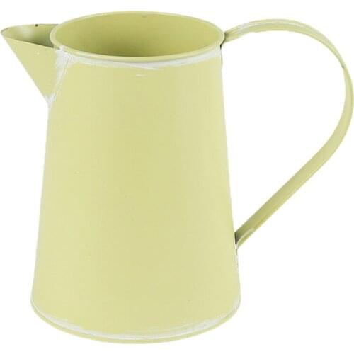 Vase Plant Growth Metal Planter Tabke Ornament With Drain Hole Green Eye-catching Novel Design Home Decoration Iron Flower Pot