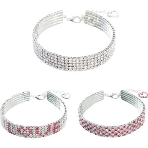 Spring Dog Collar Shining Rhinestone Pet Necklace Jewelry