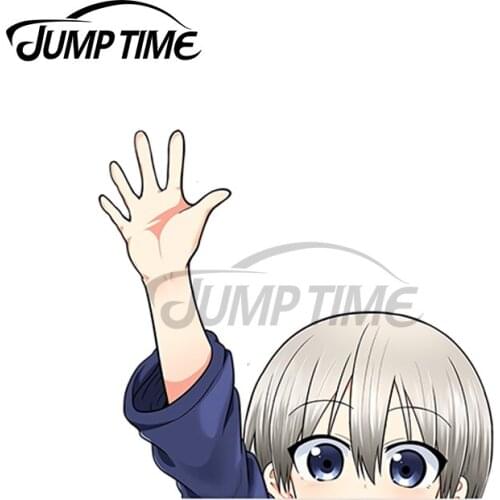 JumpTime 13 x 3.8cm For Uzaki Peek Wave Car Bumper Window Stickers DIY Anime Waterproof 3D Vehicle Trunk Scratch-proof Decal