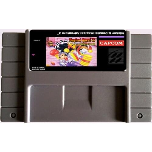 High Quality 16 Bit Mickey to Donald - Magical Adventure 3 NTSC Big Gray Game Card For USA Version Game Player