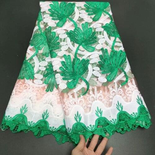 High Quality African Nigerian Tulle Lace Fabric Embroidery Milk Silk Voile Cord French Dress Prom Party Gown 2.5yards