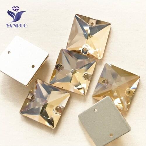 YANRUO 3240 All Sizes GSHA Strass Flatback Sew On Stones And Crystals Square Rhinestone For Garment Decoration
