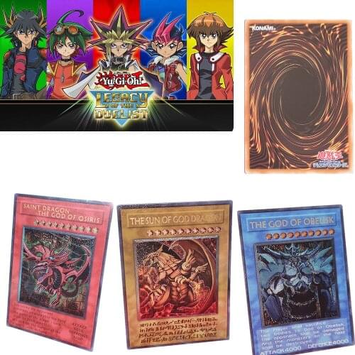 Yu-Gi-Oh! Gold-plated card three magic god sky dragon wing dragon giant god soldier game collection card toy christmas gift