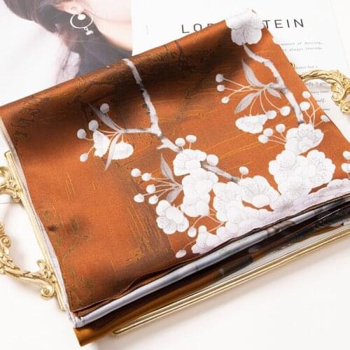 100% Pure Silk Long Women Scarf Luxury Print Headscarf Bufandas Hangzhou Silk Neckerchief Natural Silk Foulard Femme 195cmx88cm