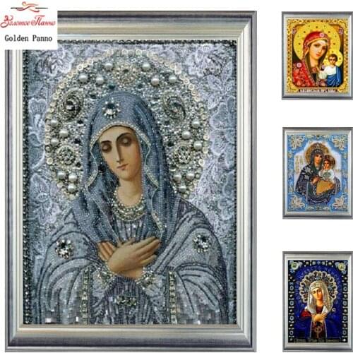 Golden Panno,5D,diy diamond embroidery,partial,round,Diamond Painting,Cross Stitch,3D,diamond,Mosaic,Needlework,Crafts, Virgin1