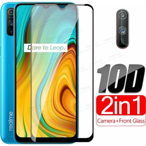 10D Full Cover Protective Glass For Oppo Realme C3 Screen Protector Camera Lens Tempered Glas Realmi Realmy C 3 3C Realmec3 Film