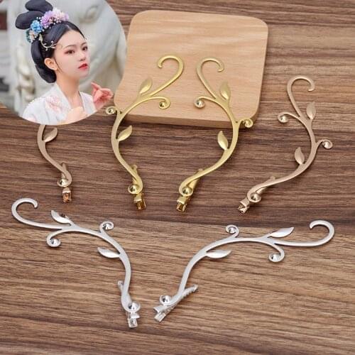 2 Pairs 125mm Metal Copper Branch Leaf Hair Clip DIY Handmade Vintage Style Hair Clips