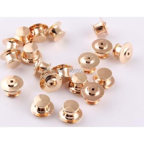 20pcs/lot Gold Color Metal Top Quality Pin Brooch Pin Back Locking Pin Keepers Secure Locking Badge for DIY accessories
