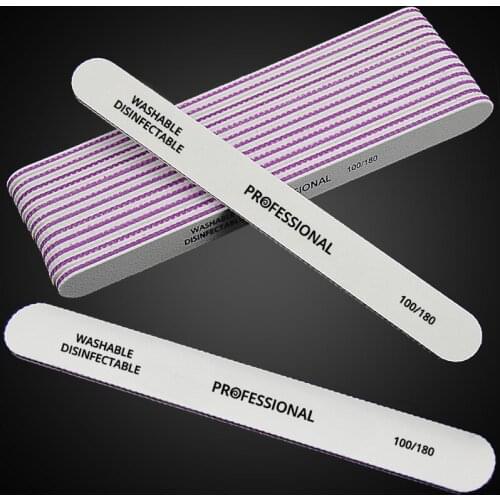 25 pcs/lot high quality salon nail file 100/180 white emery board nail art tool manicure tool