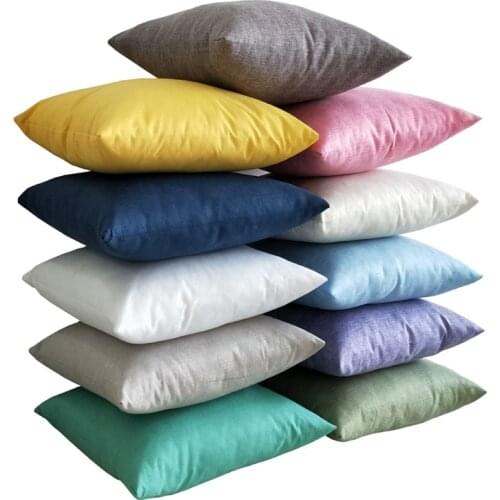 4Sizes Pillowcases Linen Simple Style Home Seat Bedding Cushions Cover Flax Pillow Cases Cafe Office Decorative