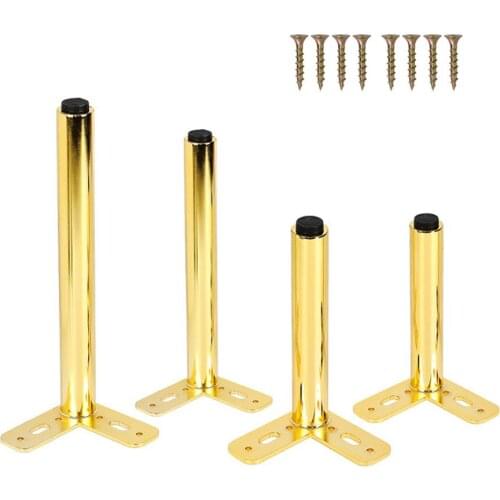 4pcs Metal Furniture Legs As Replacement for Sofa Office Couch Cabinet TV Stand Legs Gold Iron Adjustable Furniture Feet