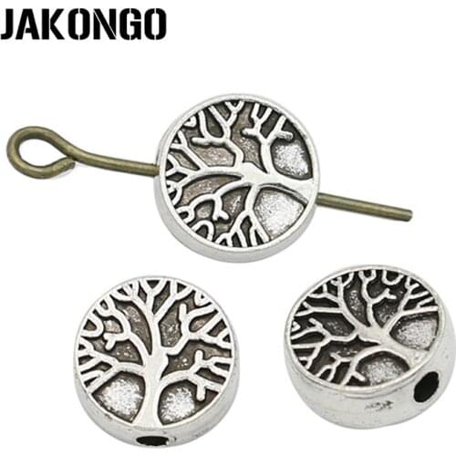 40PCS Silver Plated Tree of Life Charm Spacer Loose Beads for Jewelry Making Bracelet Necklace DIY Accessories Craft 20pcs