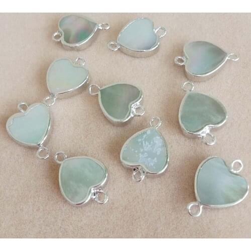 5 PCS /LOT 100% sea-shell pearl with heart shape,pendant with 2 hanger ,DIY PEARL BEADS-12x18 mm