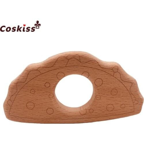Beech Wooden Tent Shape Handmade Baby Wooden Teether DIY Wood Personalized Pendent Eco-Friendly Safe Baby Teether Toys