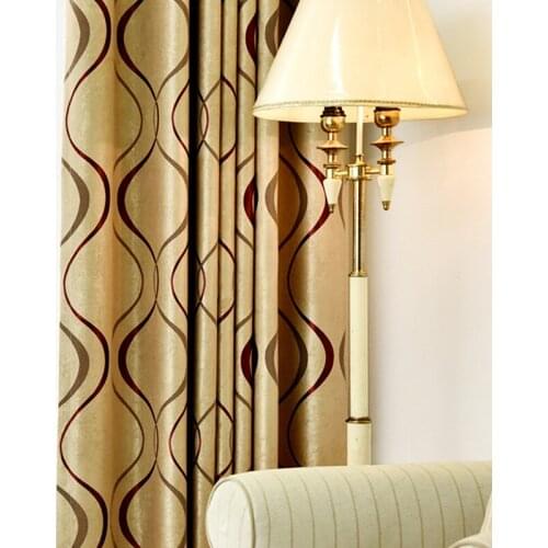 Cheap Striped Jacquard Blackout Curtains for Living Room Bedroom Dinning Room Curtains Balcony Custom Curtain Drapes