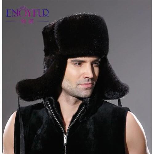 ENJOYFUR Men's Hats With Earflaps