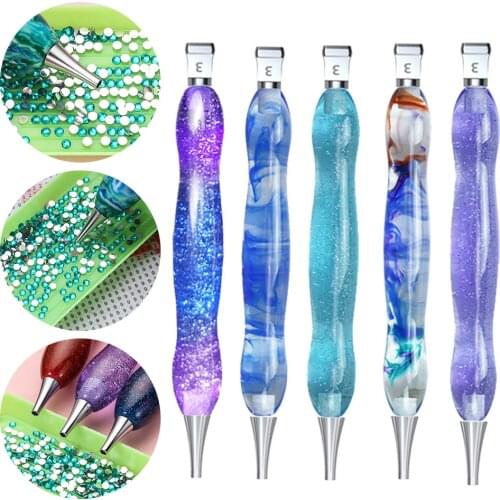 1Set Diamond Painting Tool Angled Tip Point Drill Pen 5D Resin Pens Anti-Slip Cross Stitch Embroidery DIY Sewing Craft Accessory