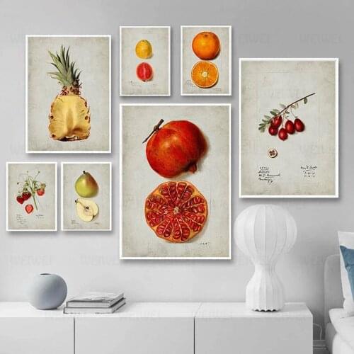 Food Fruit Canvas Painting Pomegranate Pineapple Home Decor Pear Wall Picture for Living Room Strawberry Posters and Prints