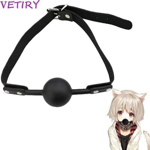 Open Mouth Gag Silicone Ball Leather Bondage Restraints Oral Fixation Stuffed Flirting SM Adult Games Sex Toys for Women Couple
