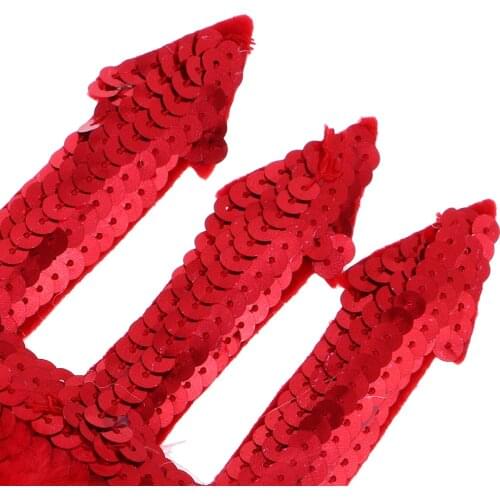 Red Sequin Devil Trident Pitchfork Costume Hen Night Party Accessories