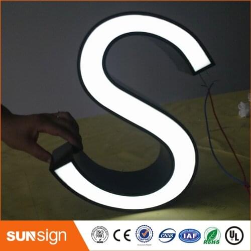 Machine made stainless steel frontlit LED sign letters