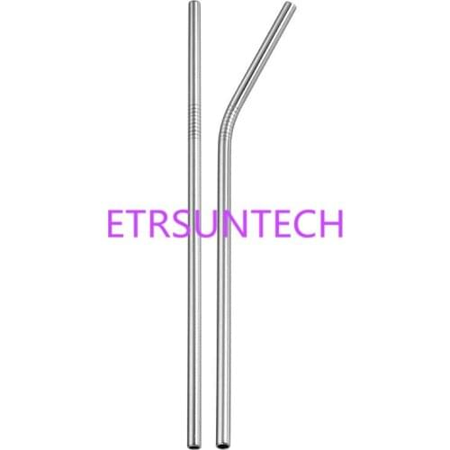 Reusable Bent Straight Stainless Steel Straws Metal Straw Cocktail Drinking Straw for 30oz Tumbler Party Bar Accessories 265*6mm