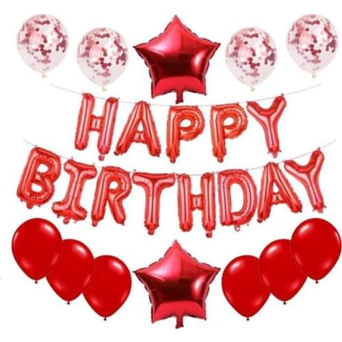 Happy Birthday Letter Balloon Set 8 colors Balloon DIY Party Prom Supplies Set Birthday Party Decoration Balloon Set