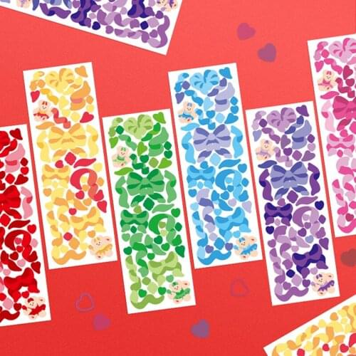 1pcs Bow Ribbon Sticker Scrapbook Label DIY Diary Photo Album Stationery PVC Waterproof Cute Sticker