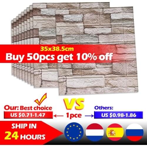 3D Brick Wall Stickers Wallpaper Decor Foam Waterproof Self Adhesive Ceiling Wall Covering For Kids Living Room DIY Background