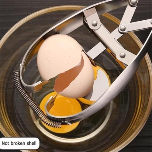 New Portable Multifunction Stainless Steel Egg Breaker Egg Cutter Kitchen Accessories Egg Separator Gadget For Kitchen Cookice