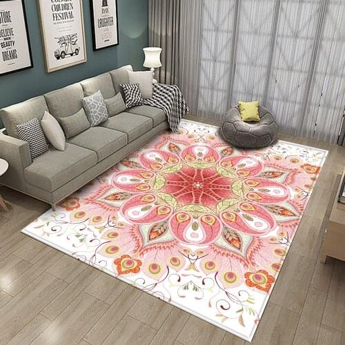 New Nordic round carpet Bohemian ethnic flannel mandala carpet living room bedroom decoration carpet modern classic 120cm size