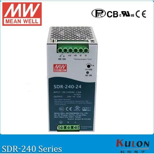 Original MEAN WELL SDR-240-48 Single Output 240W 48V 7.5A Industrial DIN Rail Power Supply SDR-240 with PFC