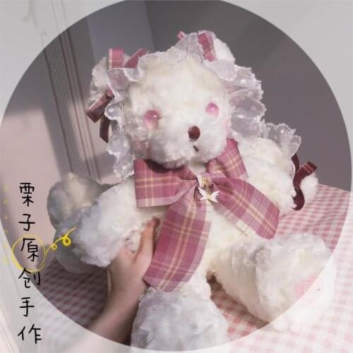 Original Handmade Lolita Element Bear Bag JK Doll Backpack New Cute Fashion Plush Bag Young Girl Cute Pet Shoulder Messenger Bag