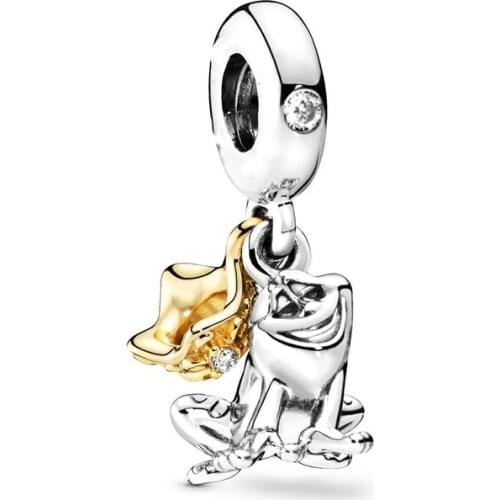 Cartoon Frog Prince Pendant Fit Original Pandora Charms Bracelet Girl Anime Tiana Princess Beads DIY Jewelry for Women Accessory