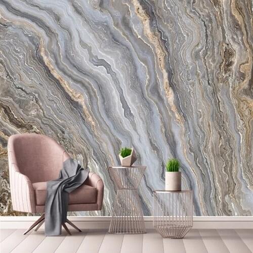 Custom 3D Wall Mural Abstract Landscape Stone Pattern Golden Marble Wallpaper Living Room TV Sofa Study Fresco Papel De Parede