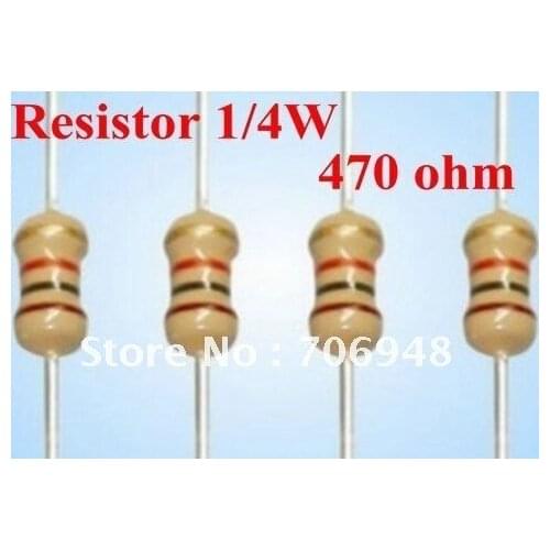 Resistors 1/4W 470 Ohm 5% Carbon Film Ideal for 12v LEDs